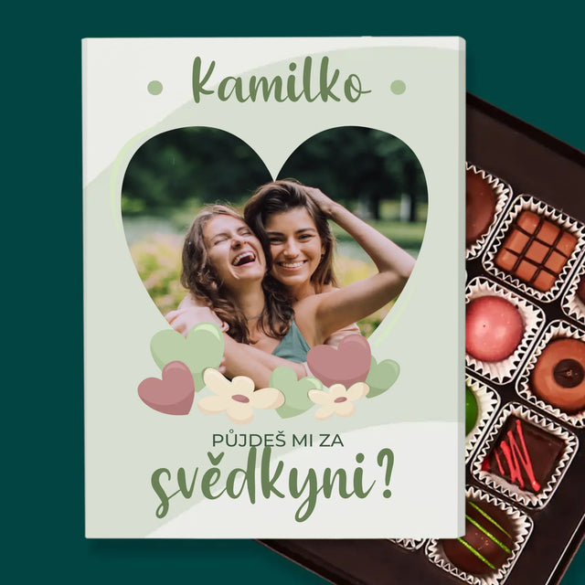 Fotka A Textem: Půjdeš Mi Za Svědkyni Květiny - Pralinky