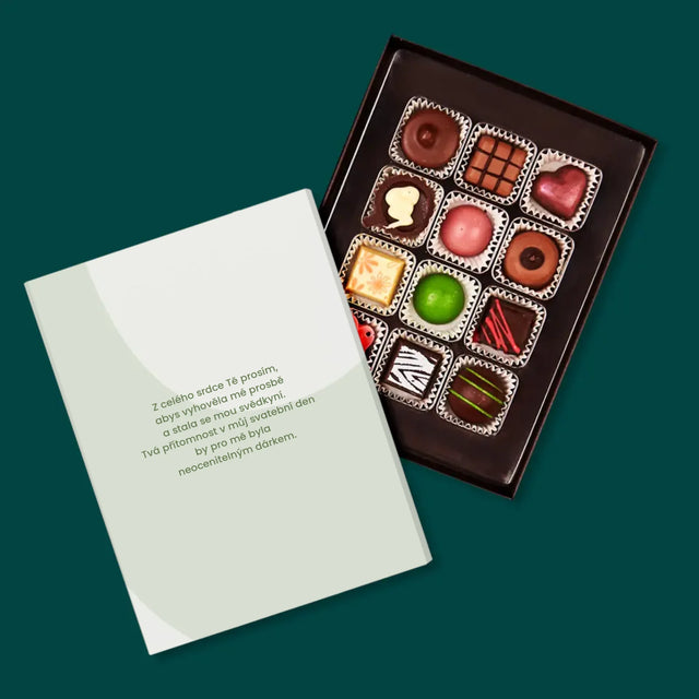 Fotka A Textem: Půjdeš Mi Za Svědkyni Květiny - Pralinky