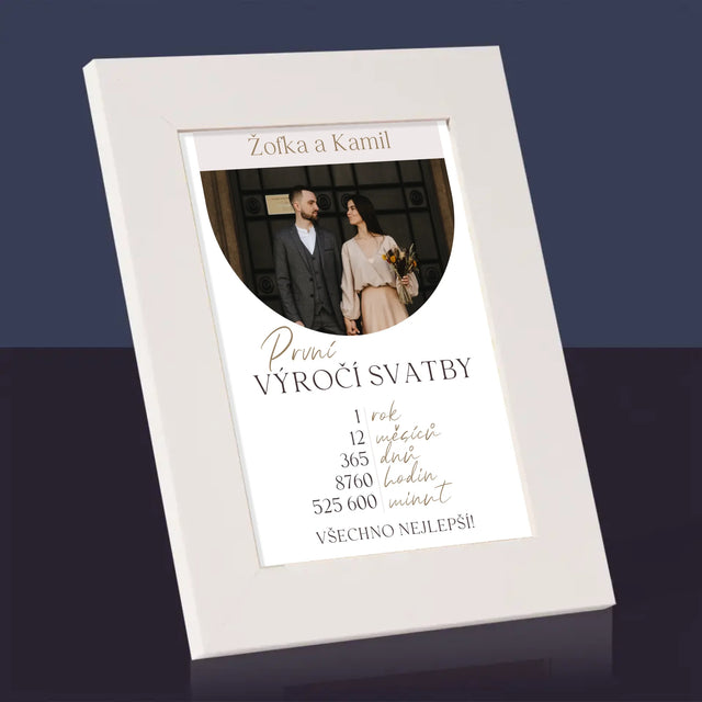 Fotka A Textem: První Výročí Svatby - Fotorámeček