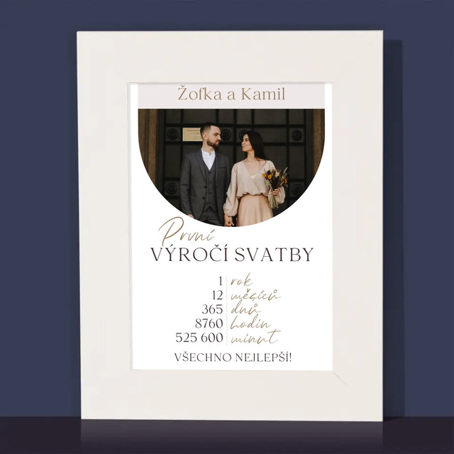 Fotka A Textem: První Výročí Svatby - Fotorámeček