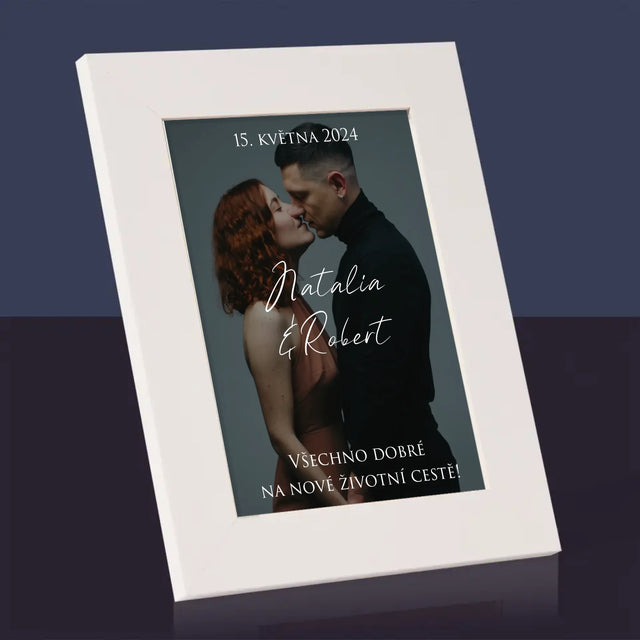Fotka A Textem: Svatební Fotka Přání - Fotorámeček