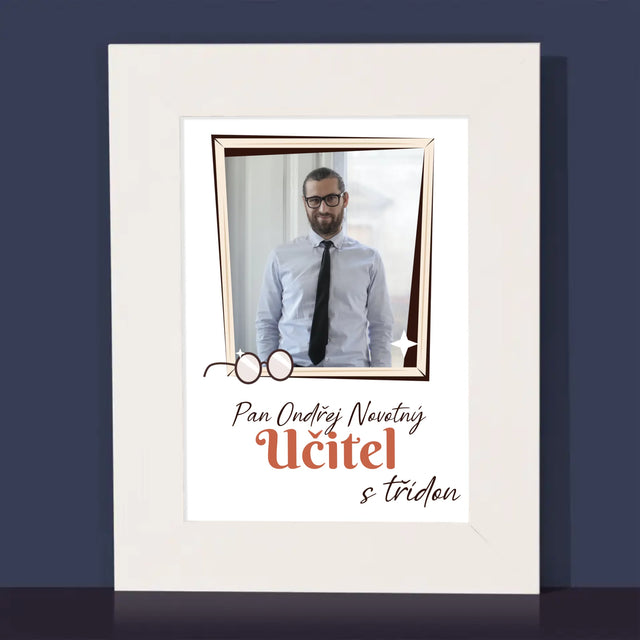 Fotka A Textem: Učitel S Třídou - Fotorámeček