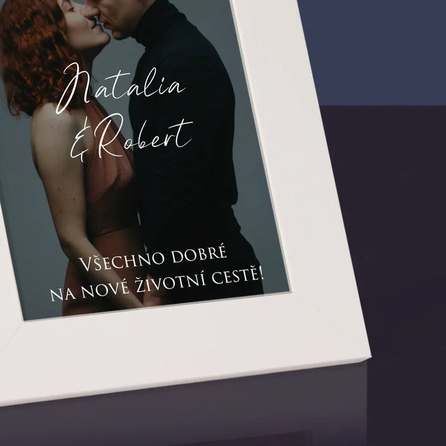 Fotka A Textem: Svatební Fotka Přání - Fotorámeček