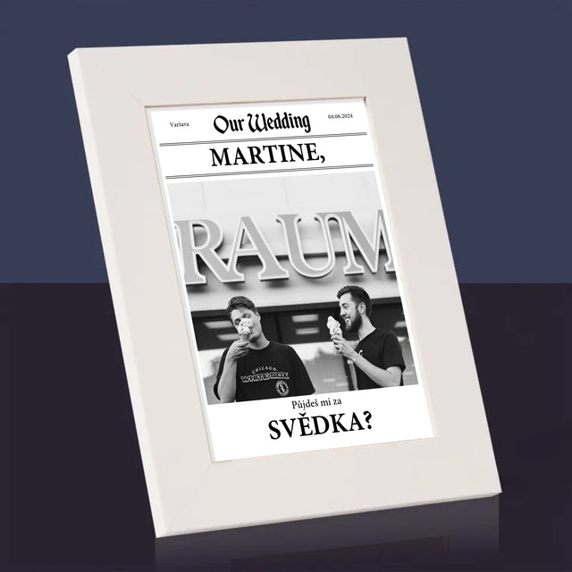 Fotka A Textem: Our Wedding Svědek - Fotorámeček