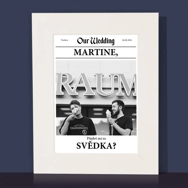 Fotka A Textem: Our Wedding Svědek - Fotorámeček