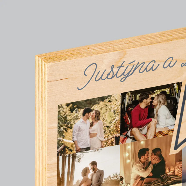 Fotokoláž: 5. Výročí - Tisk Na Dřevo