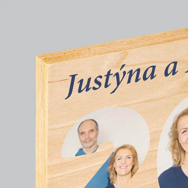 Slovo Z Fotek: 20 Let Spolu - Tisk Na Dřevo