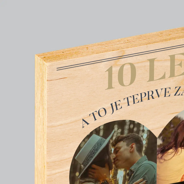 Tvar Z Fotek: Výročí Srdce - Tisk Na Dřevo