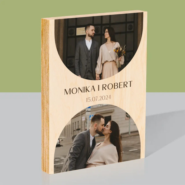 Fotokoláž: V Den Svatby - Tisk Na Dřevo