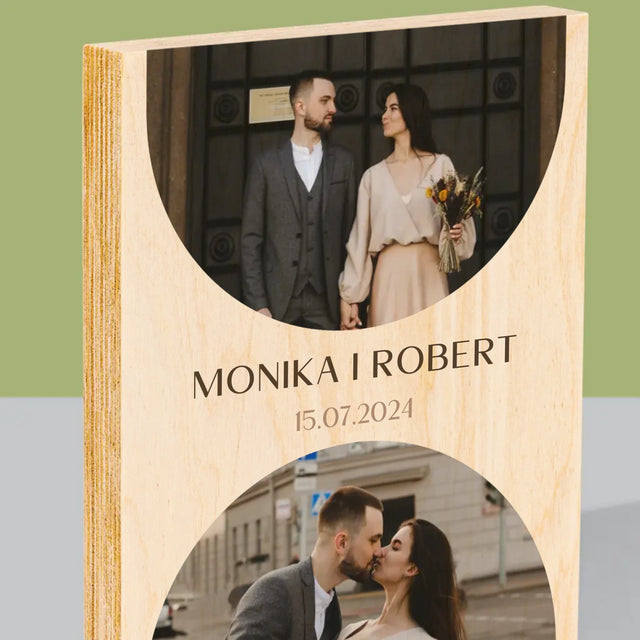 Fotokoláž: V Den Svatby - Tisk Na Dřevo