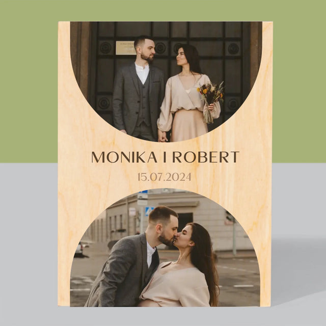 Fotokoláž: V Den Svatby - Tisk Na Dřevo