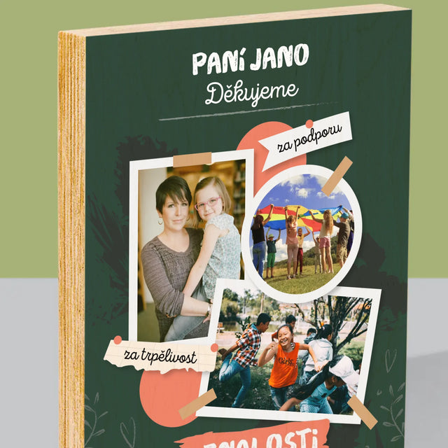 Fotokoláž: Děkujeme Za Znalosti - Tisk Na Dřevo