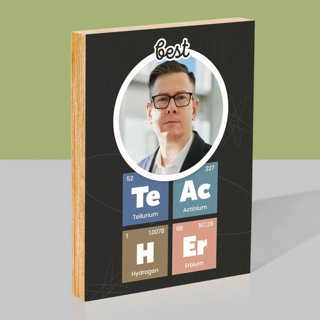 Fotka A Textem: Teacher Prvky - Tisk Na Dřevo