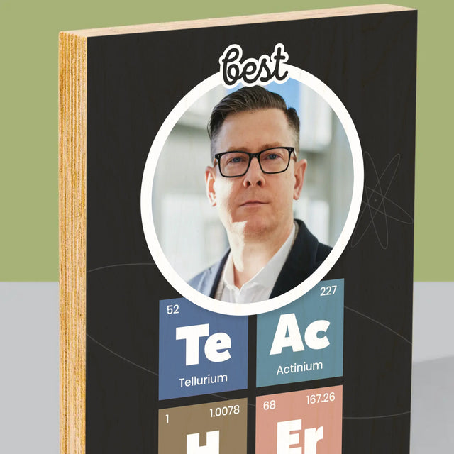 Fotka A Textem: Teacher Prvky - Tisk Na Dřevo