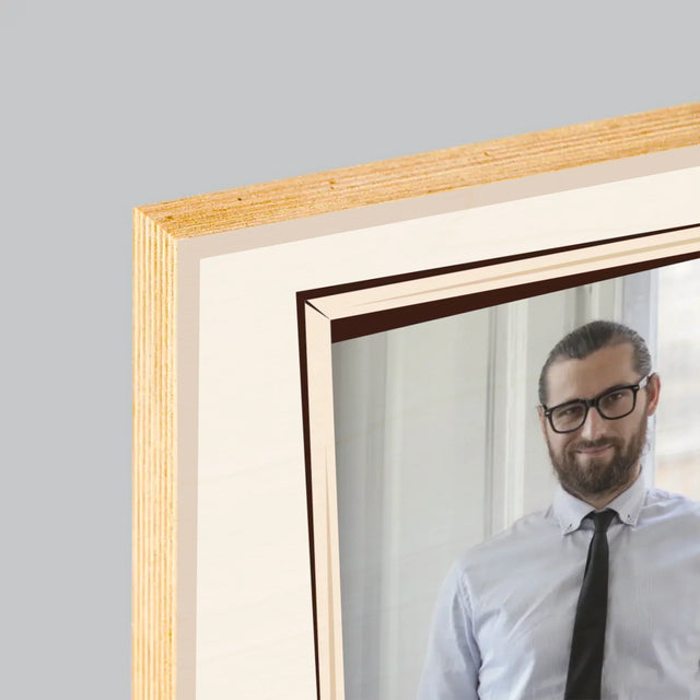 Fotka A Textem: Učitel S Třídou - Tisk Na Dřevo