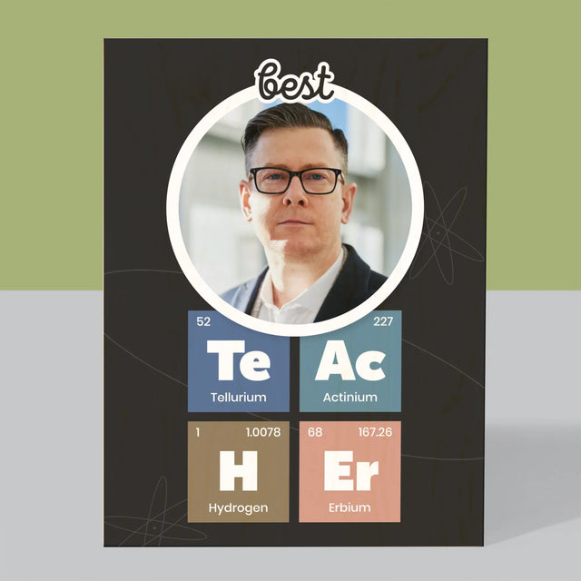 Fotka A Textem: Teacher Prvky - Tisk Na Dřevo