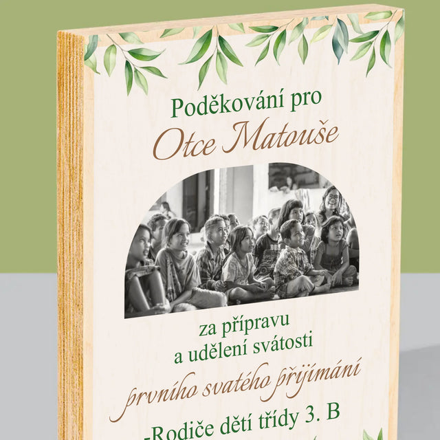Fotka A Textem: Poděkování Pro Kněze Přijímání - Tisk Na Dřevo