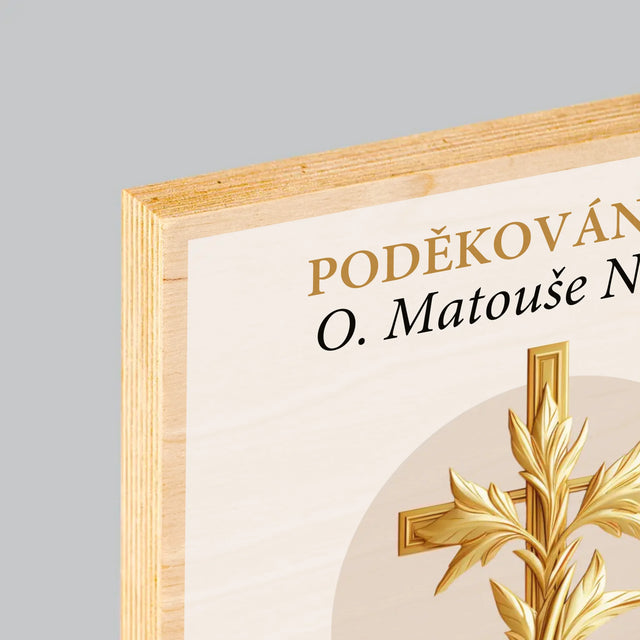 Jméno A Nápis: Poděkování Pro Kněze - Tisk Na Dřevo
