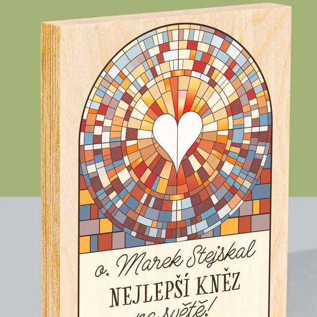 Jméno A Nápis: Nejlepší Kněz Na Světě - Tisk Na Dřevo