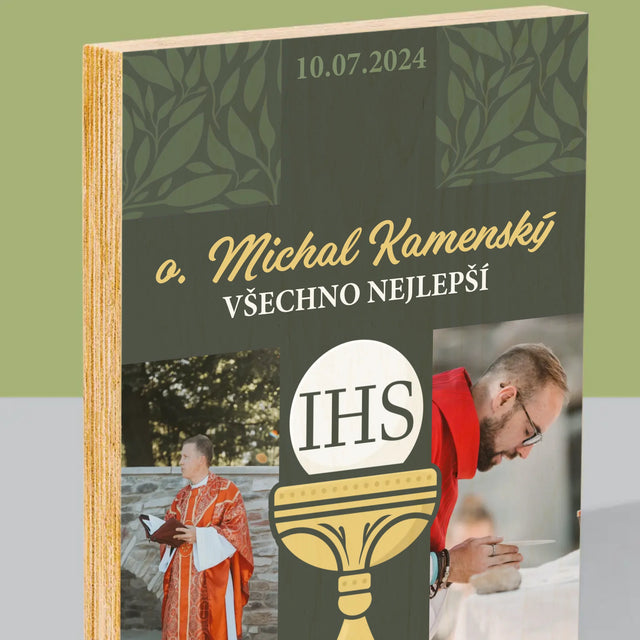 Fotokoláž: Všechno Nejlepší Kříž - Tisk Na Dřevo