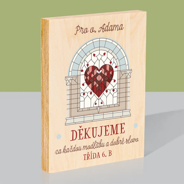 Jméno A Nápis: Děkujeme Za Každou Modlitbu - Tisk Na Dřevo