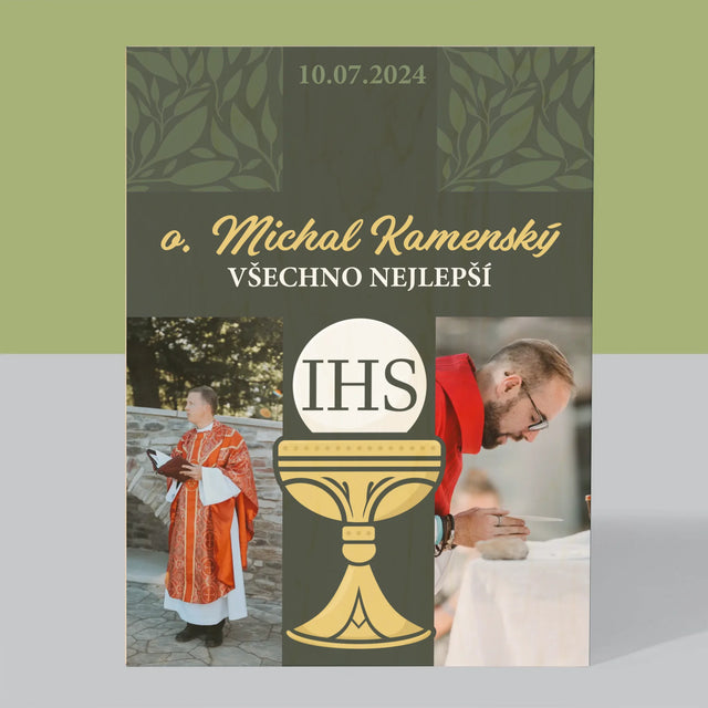 Fotokoláž: Všechno Nejlepší Kříž - Tisk Na Dřevo