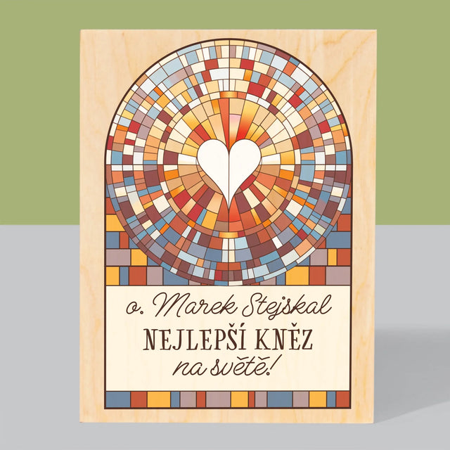 Jméno A Nápis: Nejlepší Kněz Na Světě - Tisk Na Dřevo