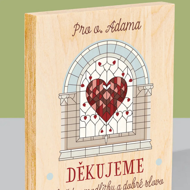 Jméno A Nápis: Děkujeme Za Každou Modlitbu - Tisk Na Dřevo