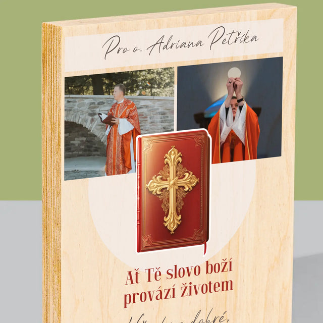 Fotokoláž: Slovo Boží - Tisk Na Dřevo