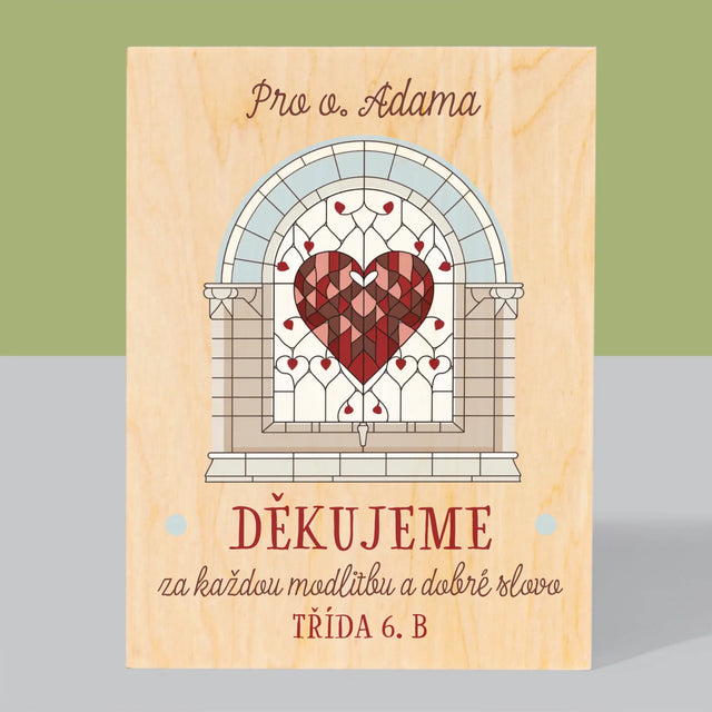 Jméno A Nápis: Děkujeme Za Každou Modlitbu - Tisk Na Dřevo