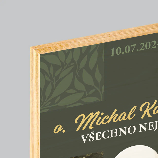 Fotokoláž: Všechno Nejlepší Kříž - Tisk Na Dřevo