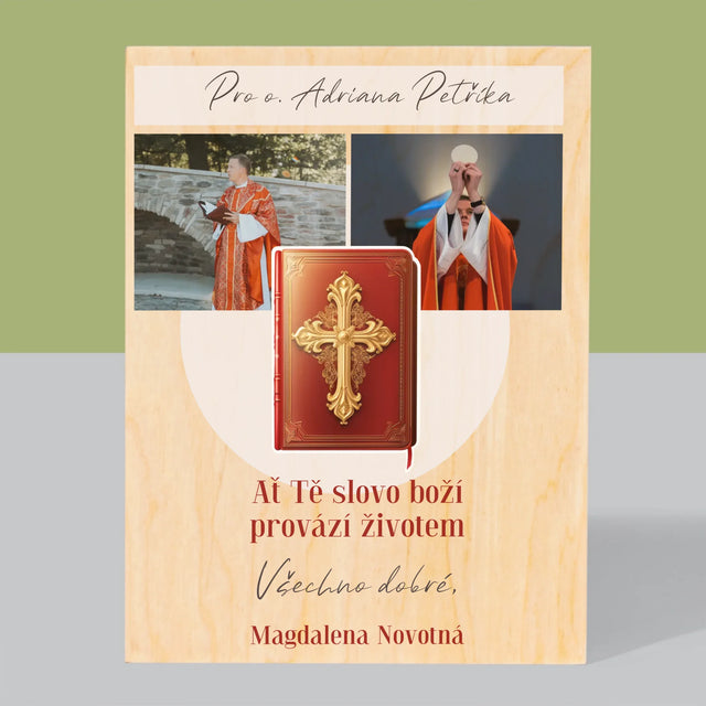 Fotokoláž: Slovo Boží - Tisk Na Dřevo