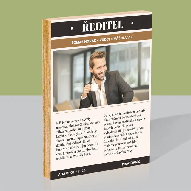 Obálka časopisu: Režisér - Tisk na dřevo | CZ