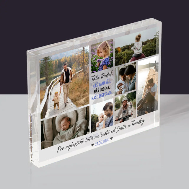 Fotokoláž: Táta Kamarád - Akrylový Blok