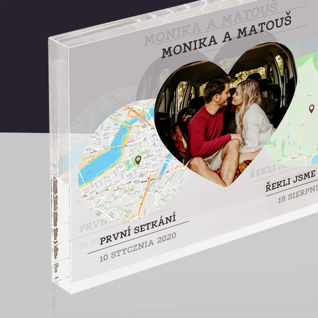 Mapa Města: Naše Místa - Akrylový Blok