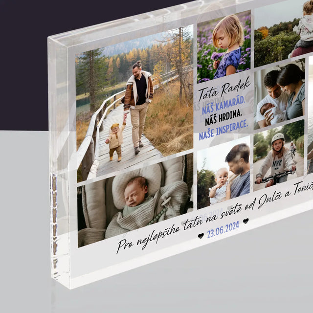 Fotokoláž: Táta Kamarád - Akrylový Blok