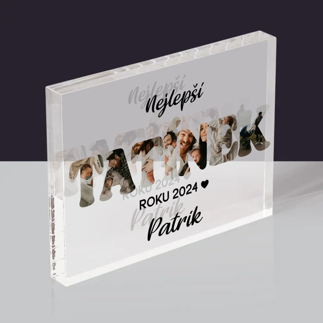 Slovo Z Fotek: Nejlepší Tatínek Roku - Akrylový Blok