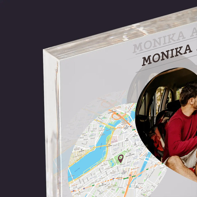 Mapa Města: Naše Místa - Akrylový Blok