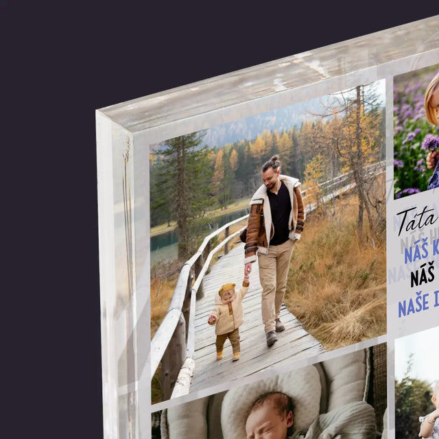 Fotokoláž: Táta Kamarád - Akrylový Blok
