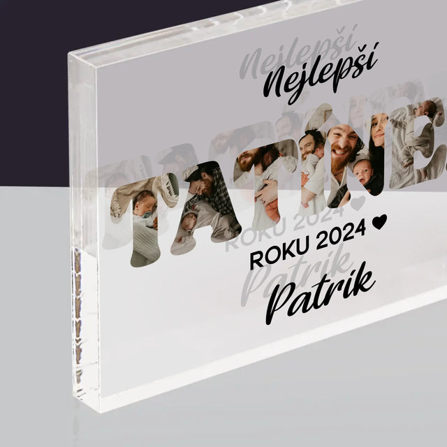Slovo Z Fotek: Nejlepší Tatínek Roku - Akrylový Blok