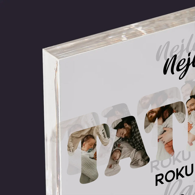 Slovo Z Fotek: Nejlepší Tatínek Roku - Akrylový Blok