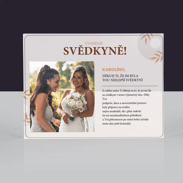 Fotka A Textem: Vysněná Svědkyně - Akrylový Blok
