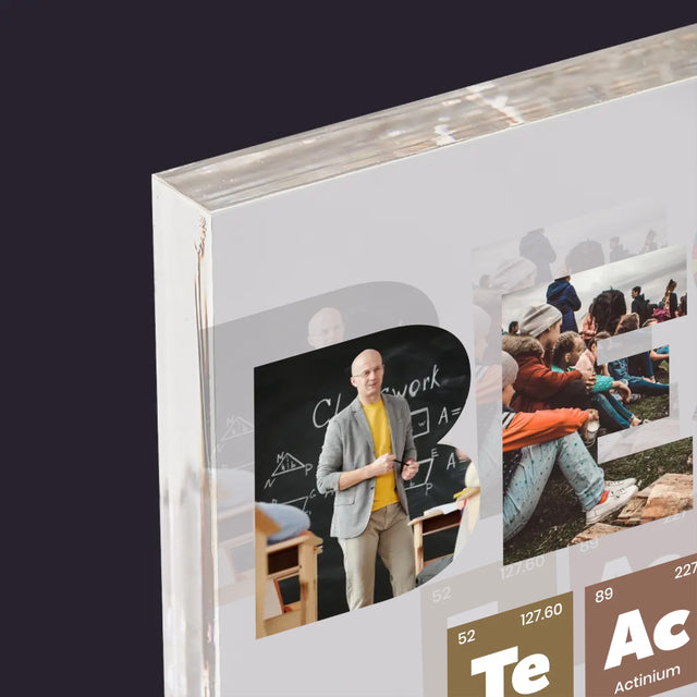 Slovo Z Fotek: Best Teacher Prvky - Akrylový Blok