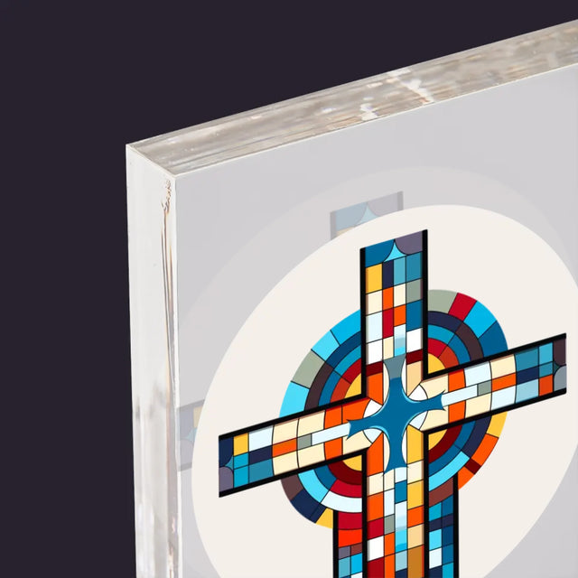 Jméno A Nápis: Poděkování Kříž - Akrylový Blok