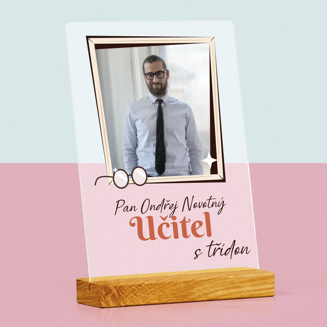 Fotka A Textem: Učitel S Třídou - Tisk Na Akrylovém Skle