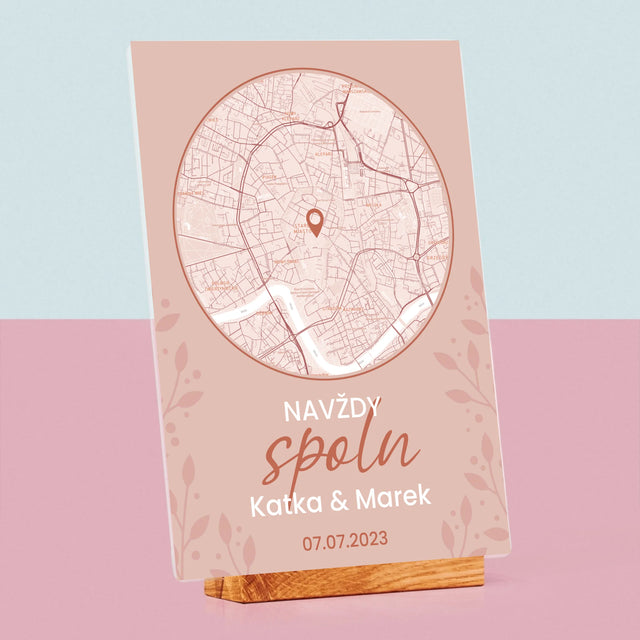 Mapa Města: Kde To Začalo - Mapa Města - Tisk Na Akrylovém Skle