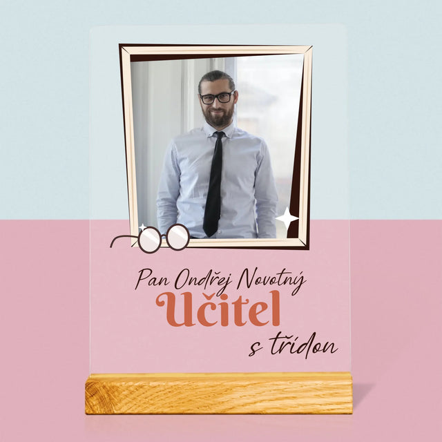 Fotka A Textem: Učitel S Třídou - Tisk Na Akrylovém Skle