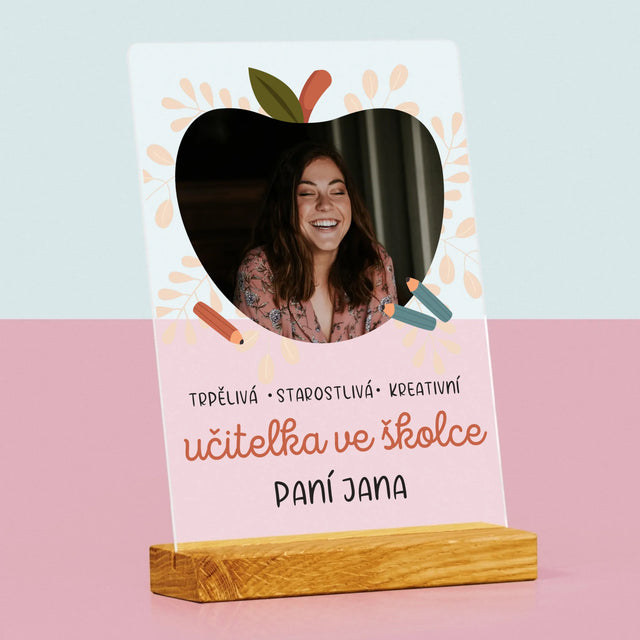 Fotka A Textem: Učitelka Ve Školce - Tisk Na Akrylovém Skle