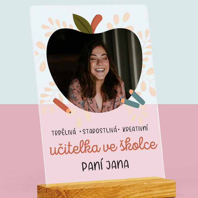 Fotka A Textem: Učitelka Ve Školce - Tisk Na Akrylovém Skle