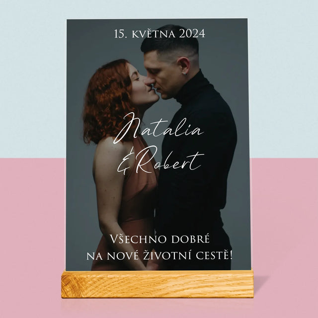Fotka A Textem: Svatební Fotka Přání - Tisk Na Akrylovém Skle